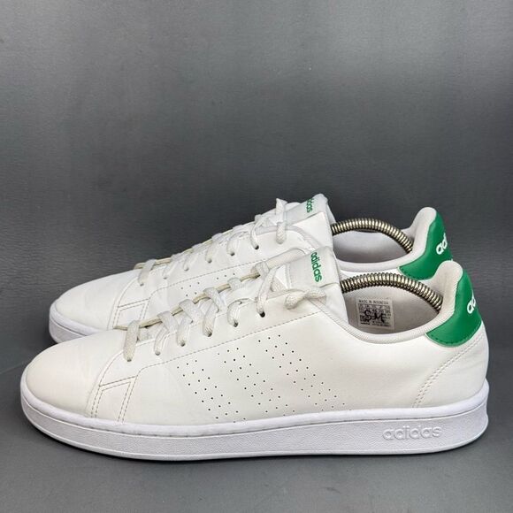 adidas Cloudfoam Advantage Clean White Green sneaker shoes men’s size 11.5 - Picture 3 of 8